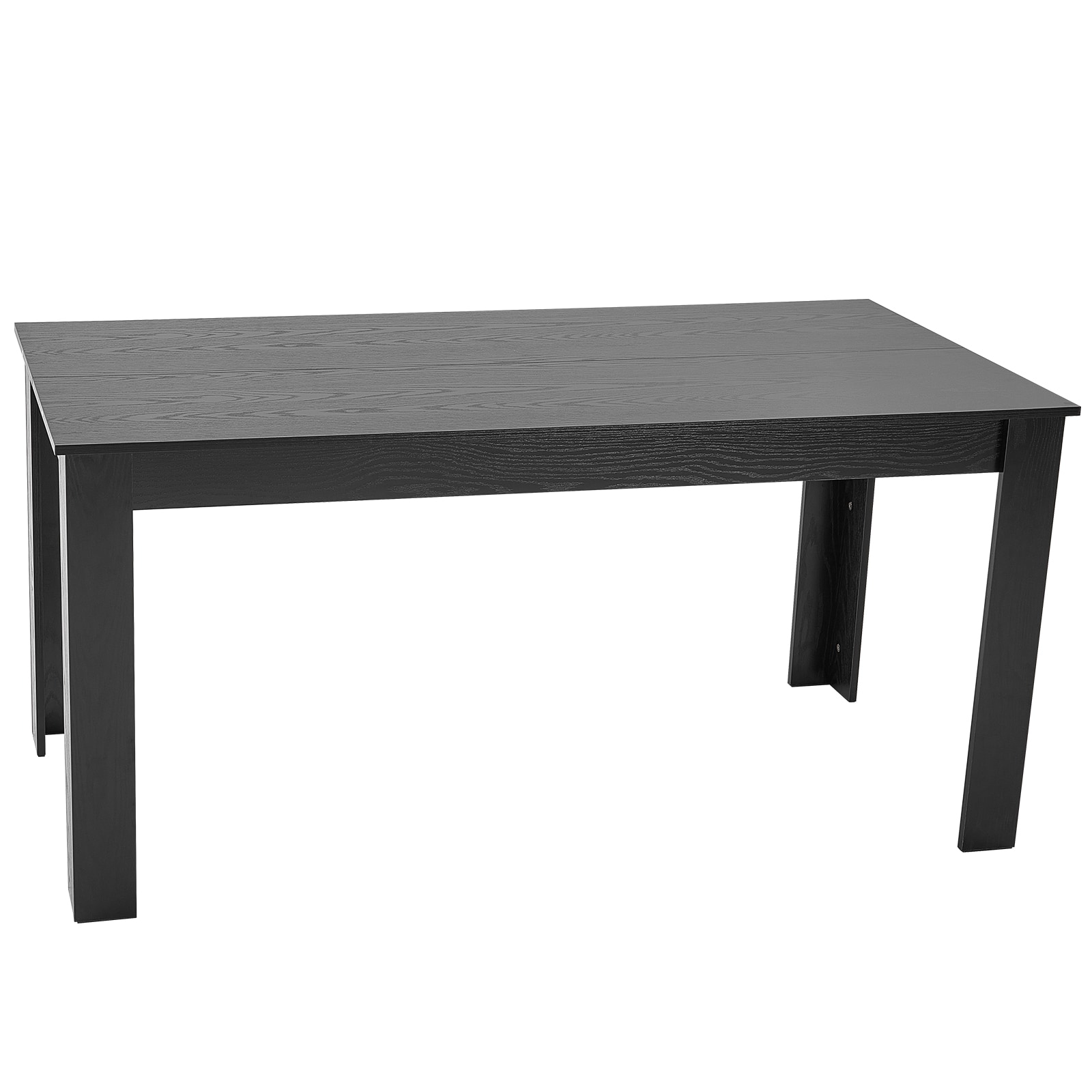 63in Rectangle Dining Table Wood Kitchen Table For 4-6 Person Black (Only Table)_voghion.com